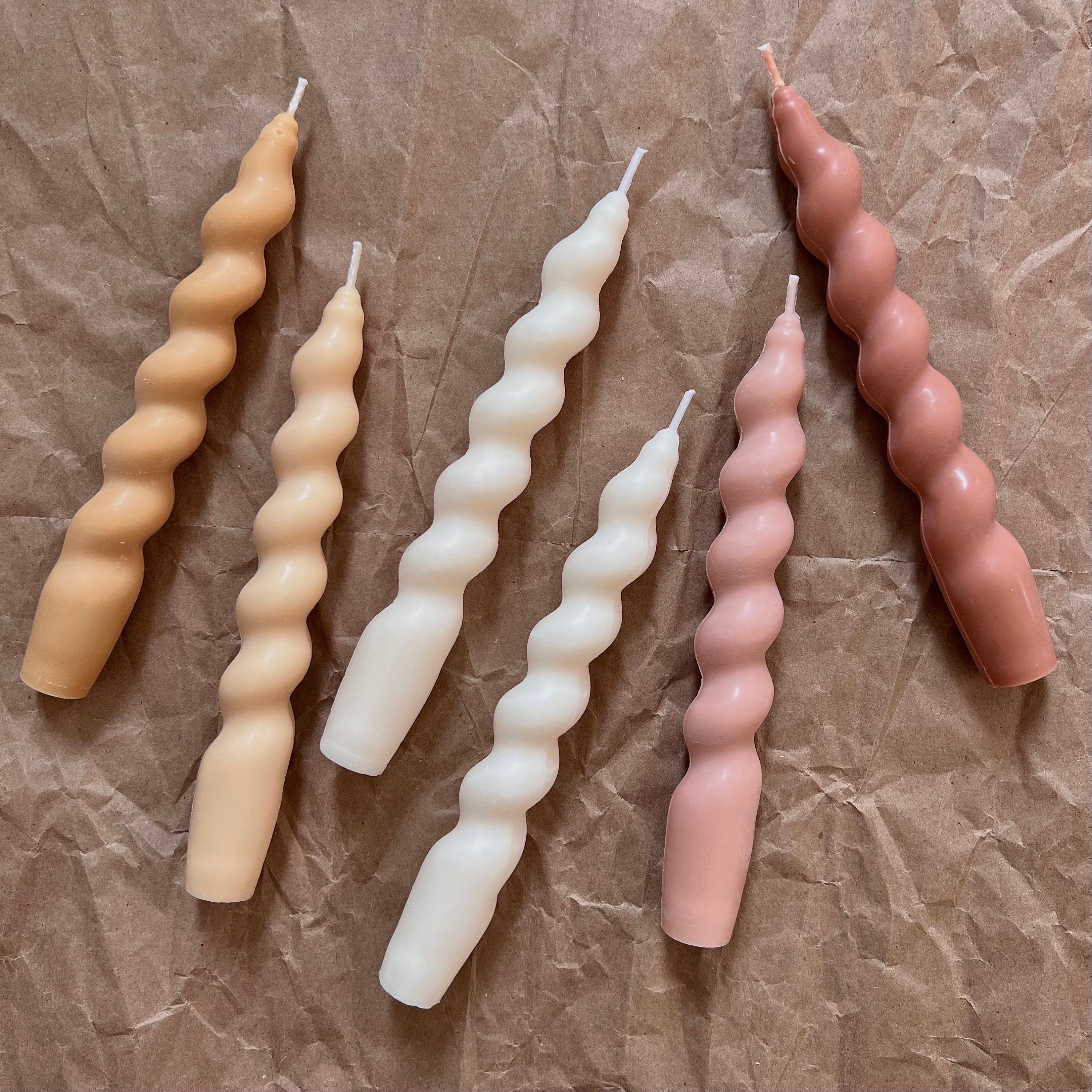 Twisted Soy Wax Taper Candle | Handmade Home Decor