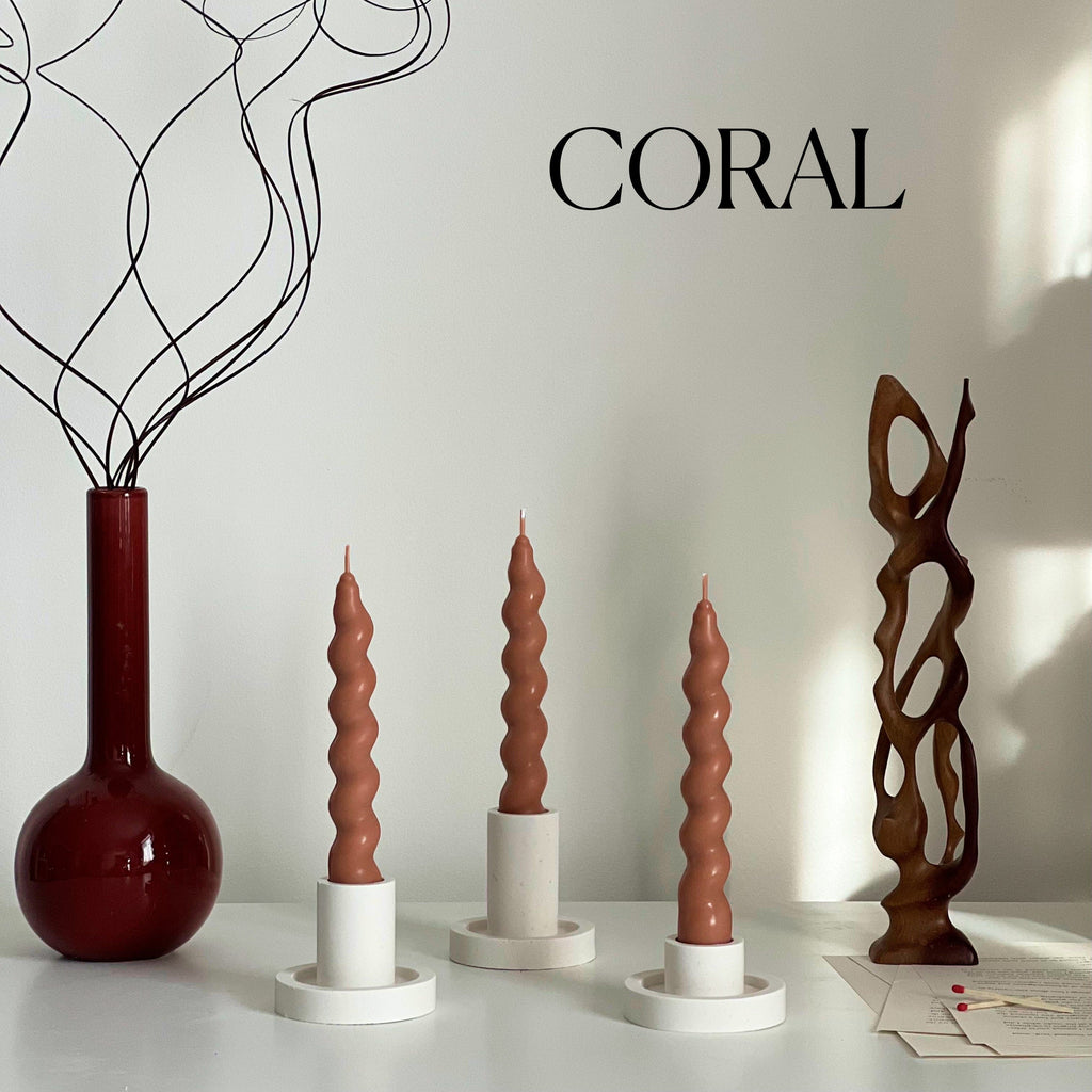 Twisted Soy Wax Taper Candle | Handmade Home Decor