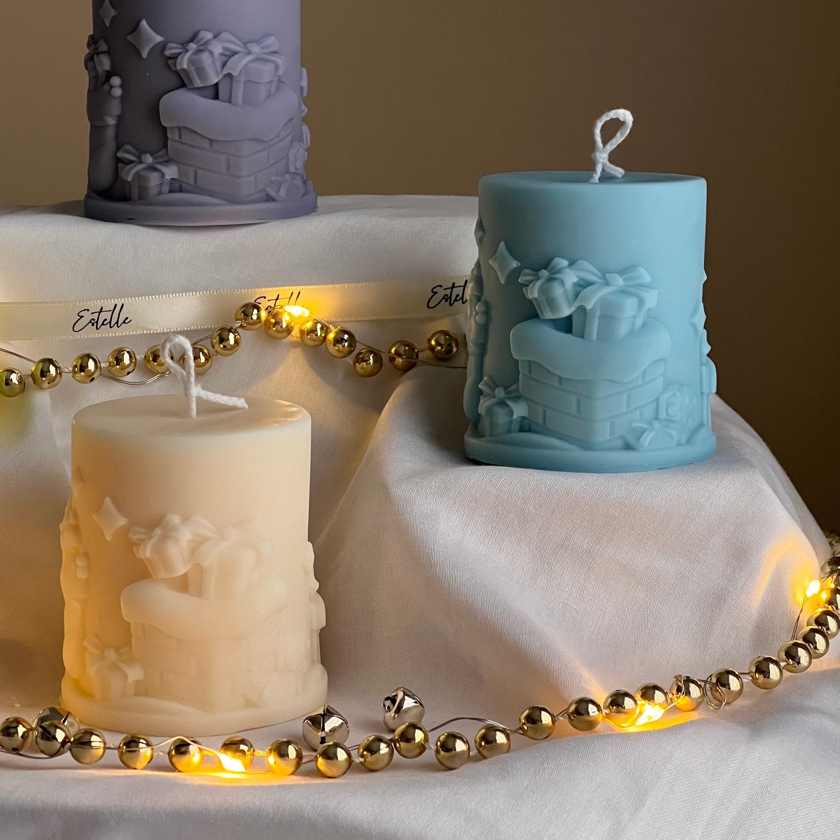 Handmade Christmas Pillar Candle: Festive Home Decor