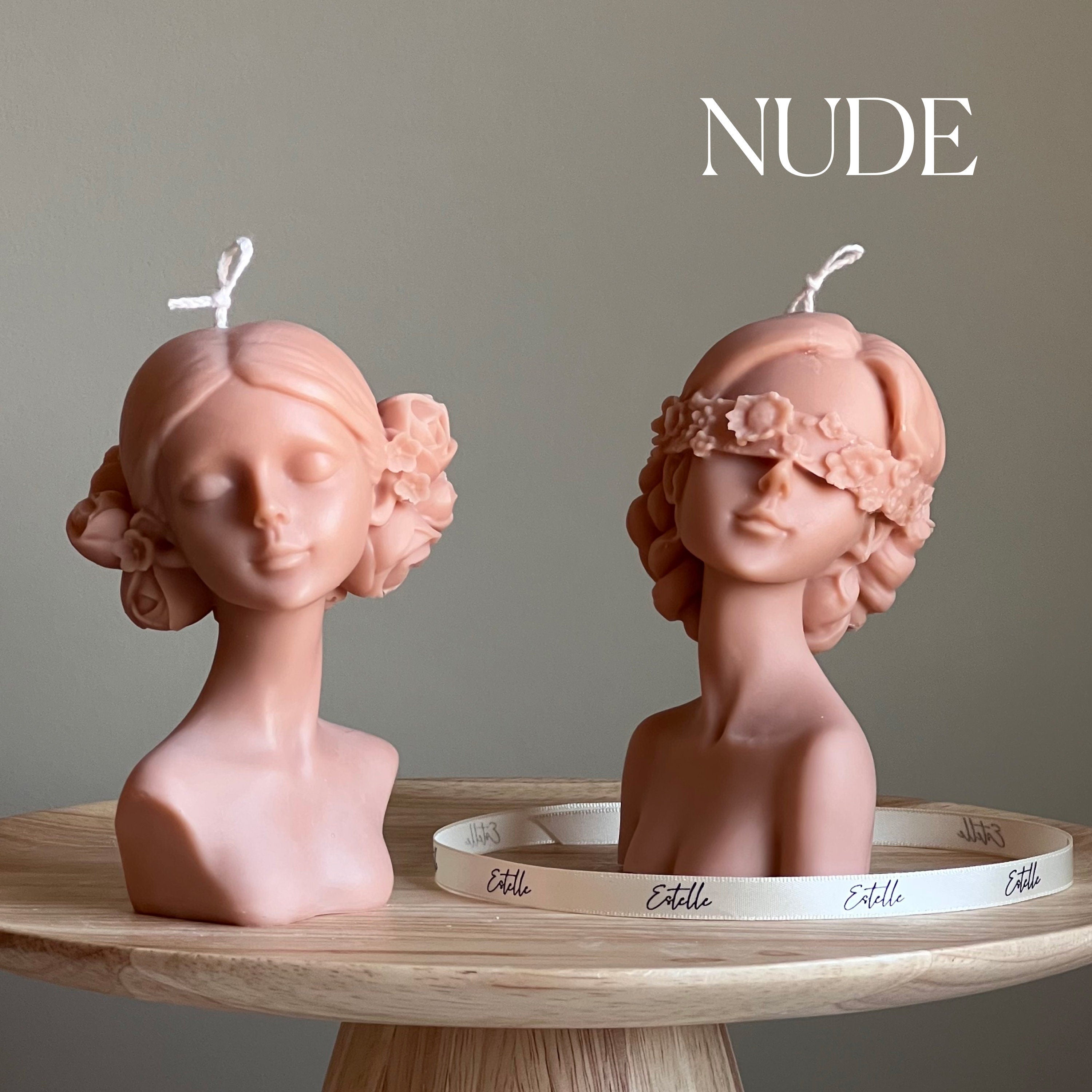 Handmade Blinded Lady Soy Wax Candle | Torso Female Candle