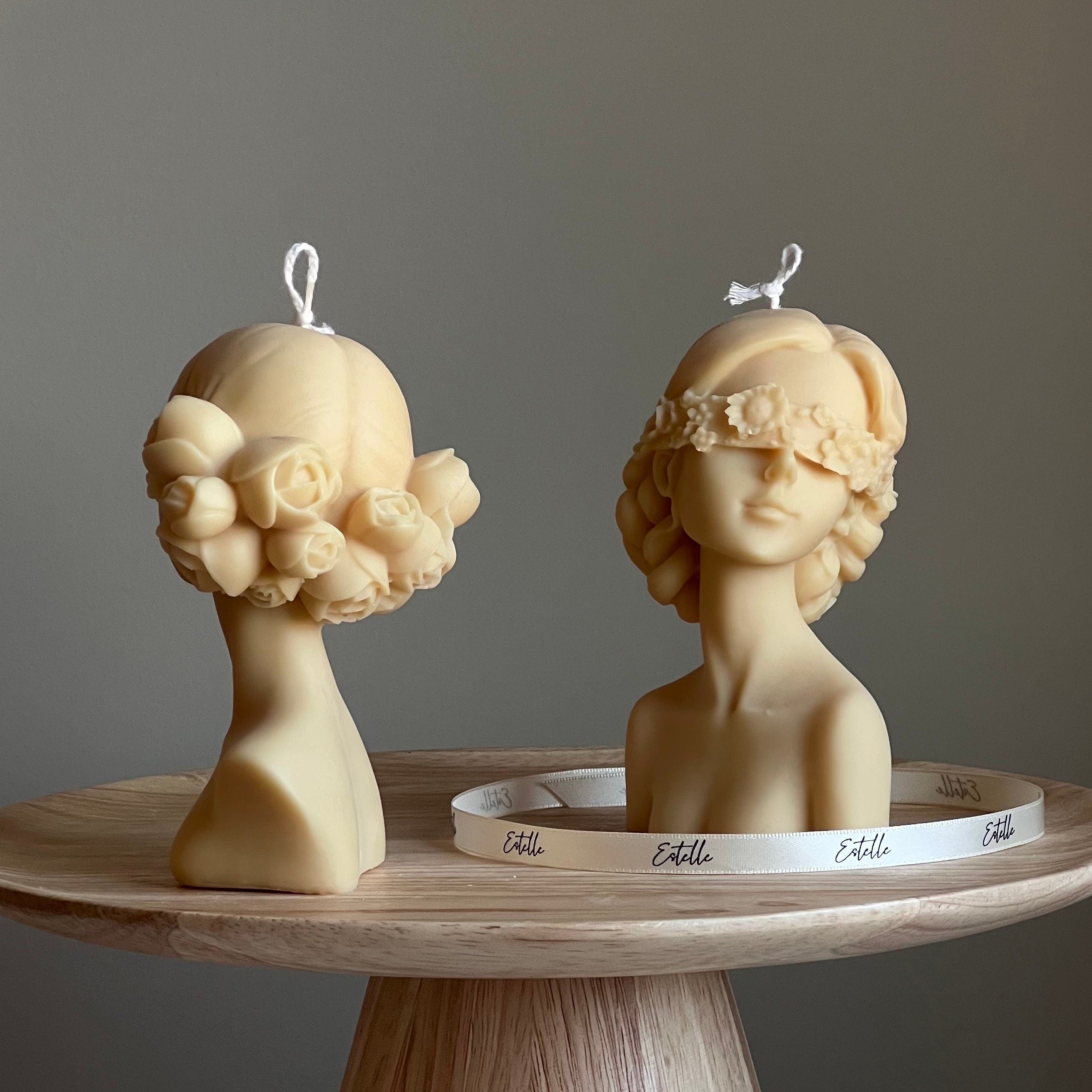 Handmade Blinded Lady Soy Wax Candle | Torso Female Candle