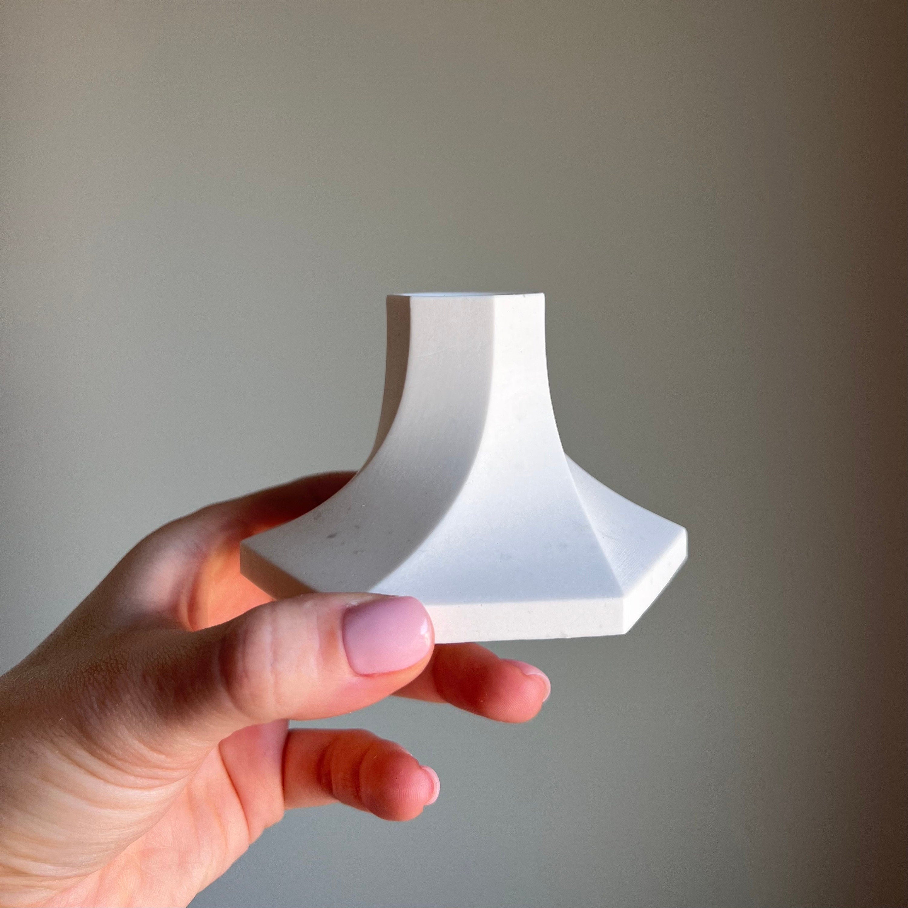 Swirl Candlestick Holder: Jesmonite Table Decor