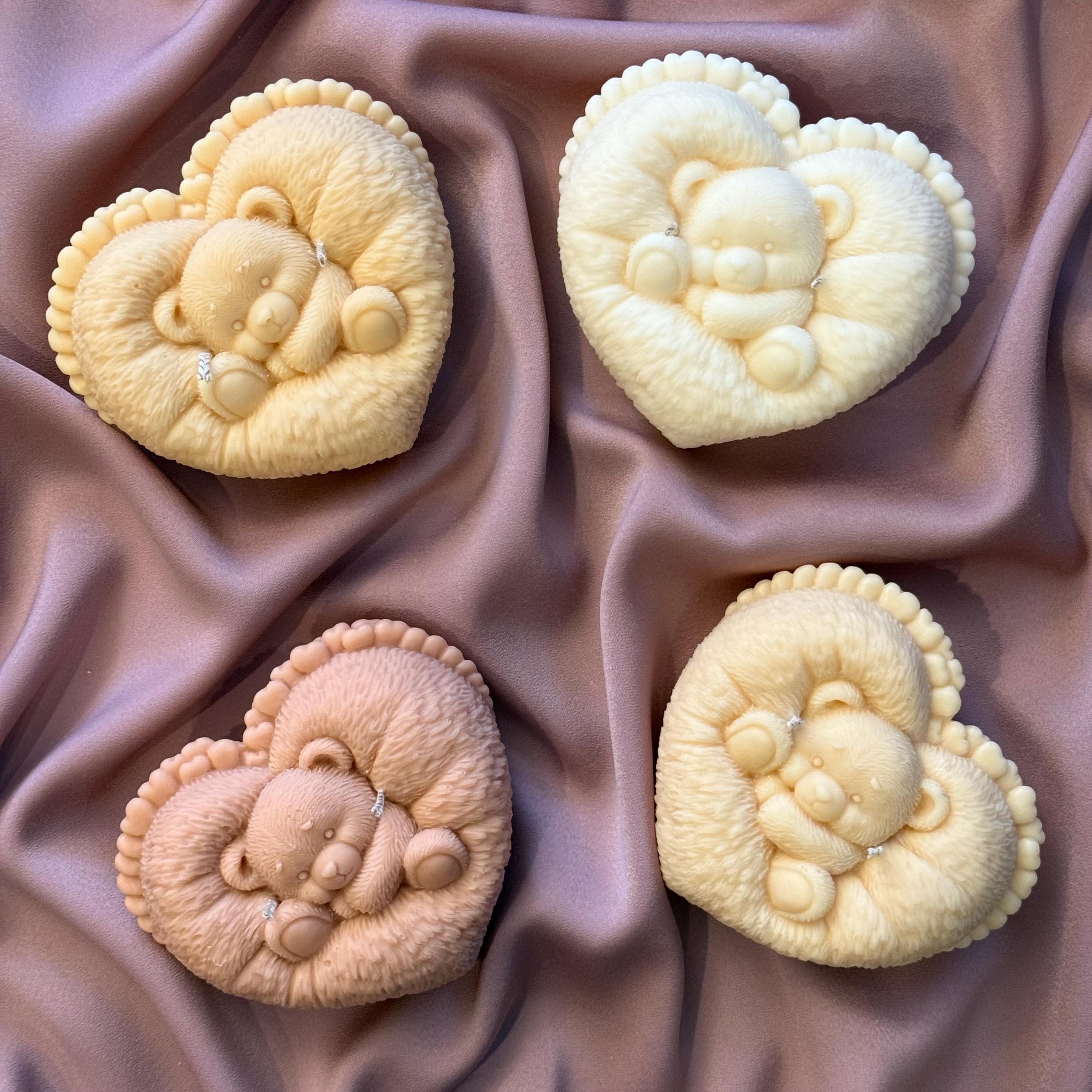 Teddy Bear Soy Candle | Heart-Shaped, Handmade Home Decor