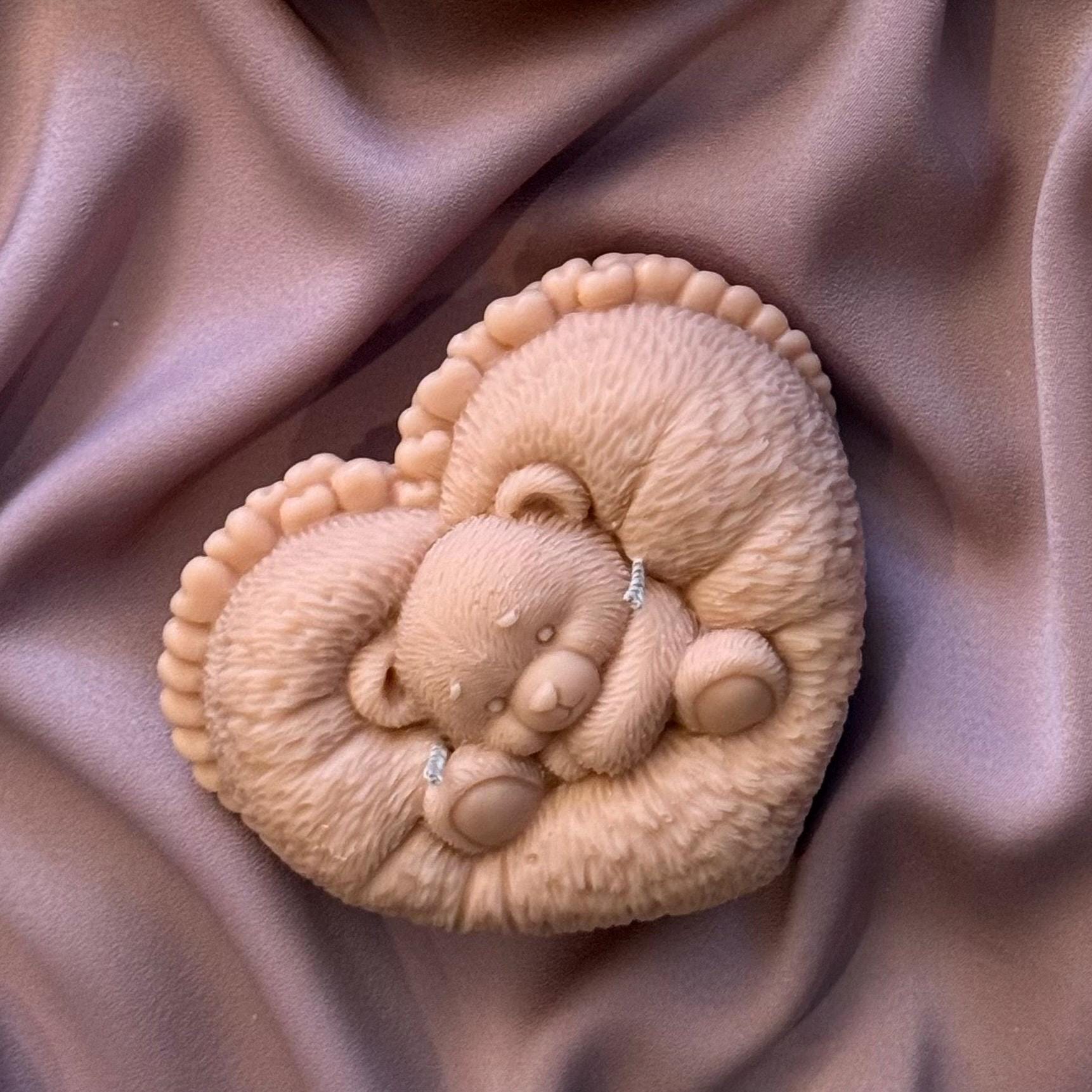 Teddy Bear Soy Candle | Heart-Shaped, Handmade Home Decor